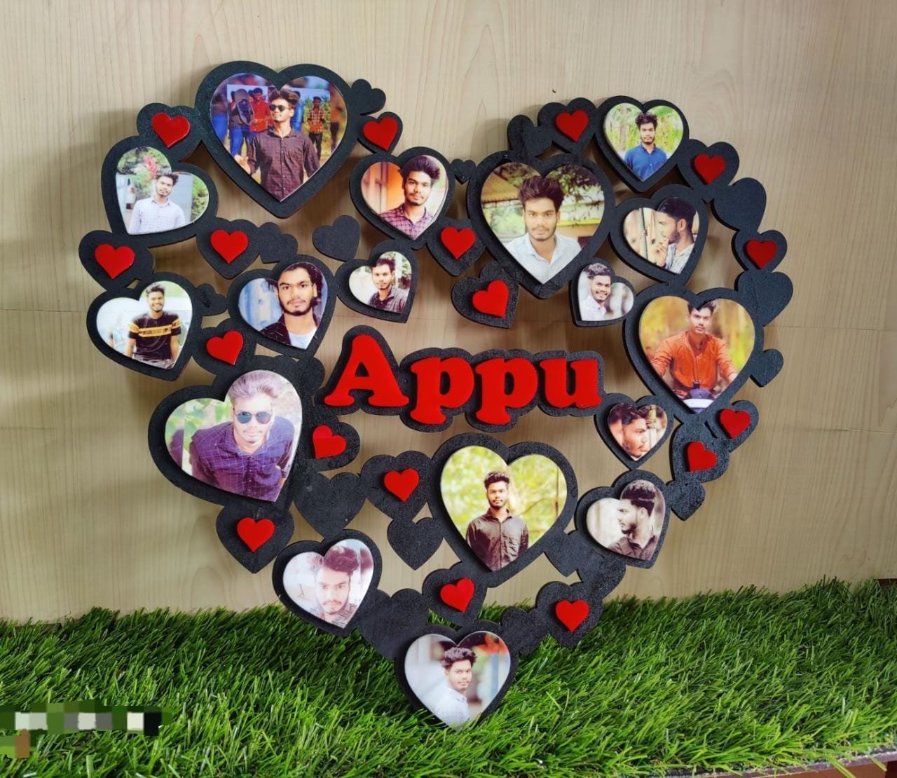 Customized Heart Photo frame Gift Ek Uphar